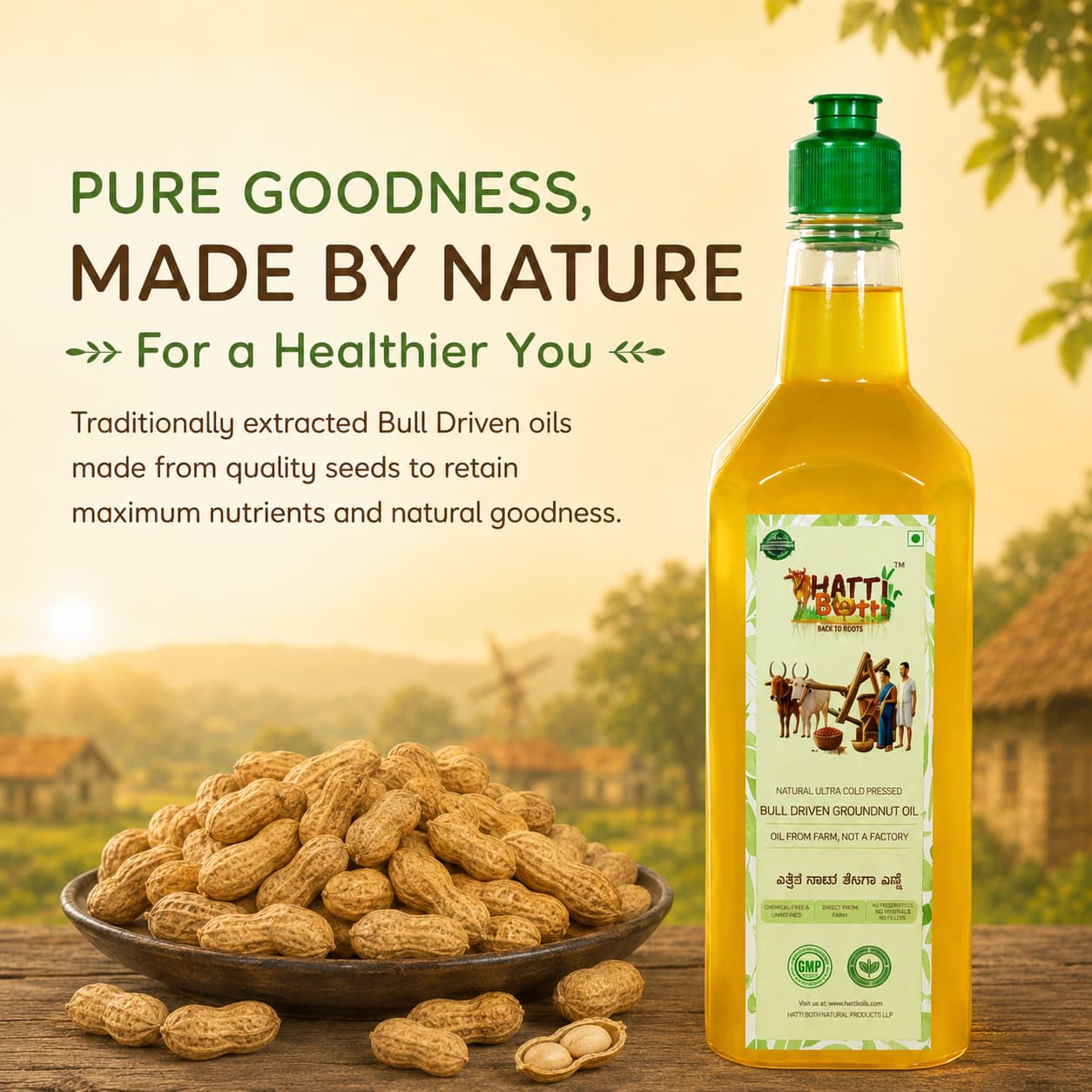 Pure Bull-Driven Groudnut Oil — Nandi's Blessing
