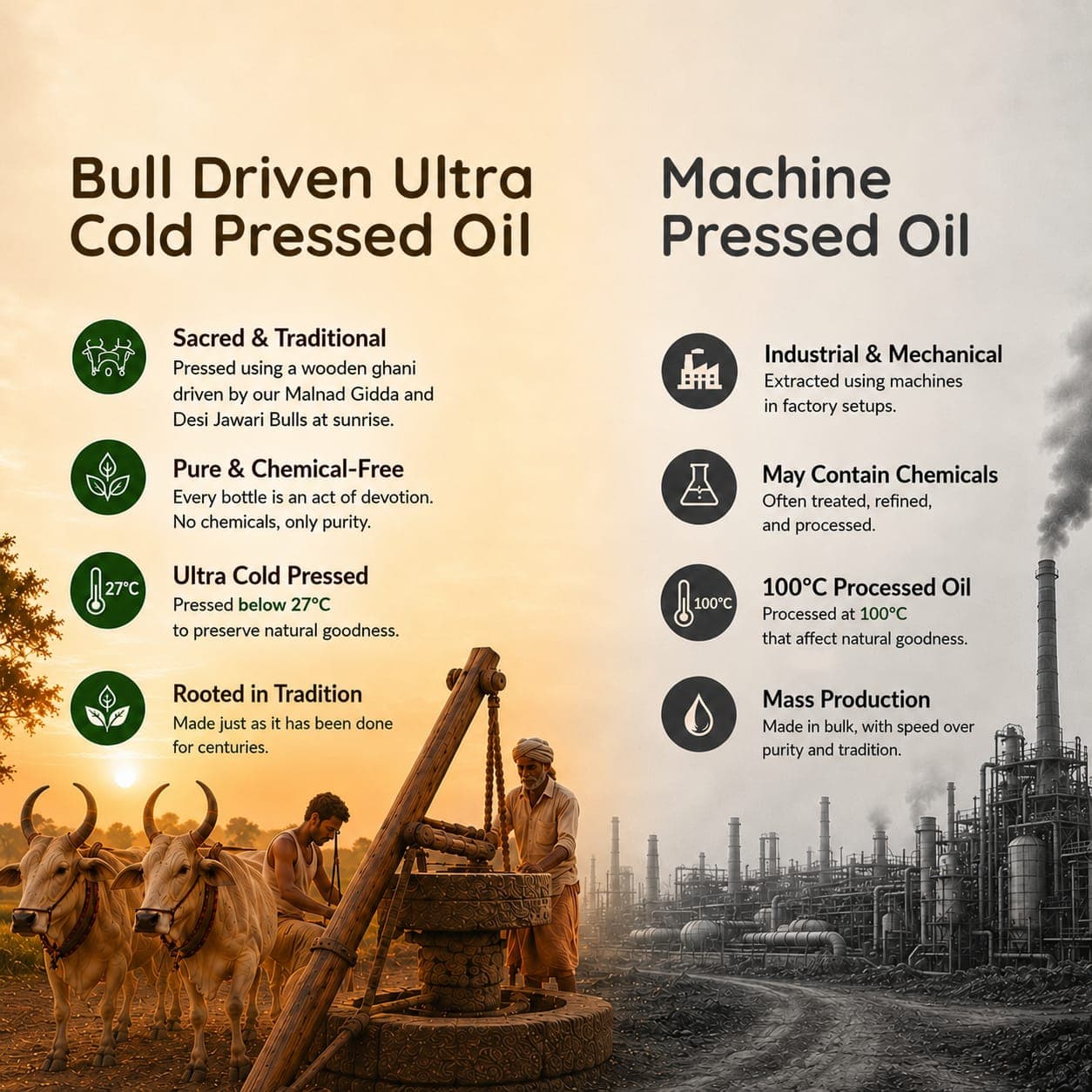 Pure Bull-Driven Black/Brown Sesame Oil — Nandi's Blessing