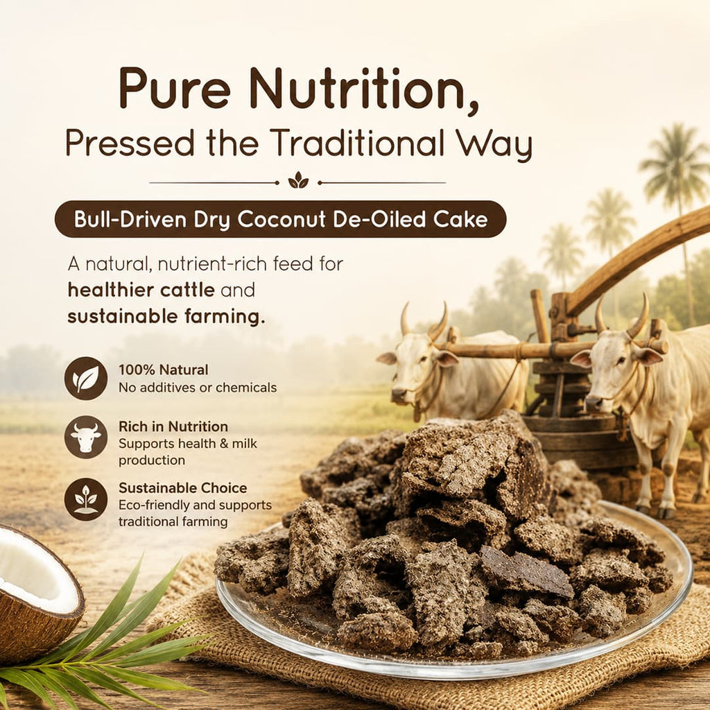 Bull Driven Dry Coconut Hindi/Cake (De-Oiled Cake)