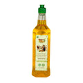 Nandi's Blessing pure bull-pressed safflower oil bottle against a clean white background showcasing the product label and green cap.